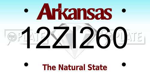 12ZI260 Arkansas License Plate