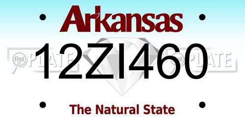12ZI460 Arkansas License Plate