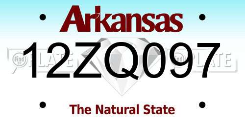 12ZQ097 Arkansas License Plate