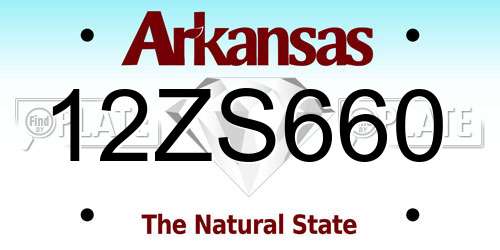 12ZS660 Arkansas License Plate