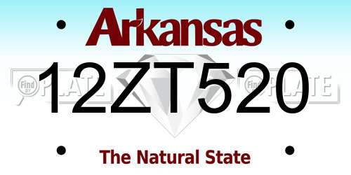 12ZT520 Arkansas License Plate