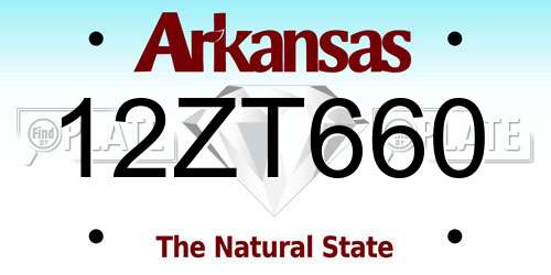 12ZT660 Arkansas License Plate