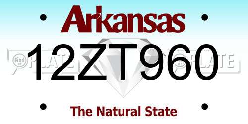 12ZT960 Arkansas License Plate