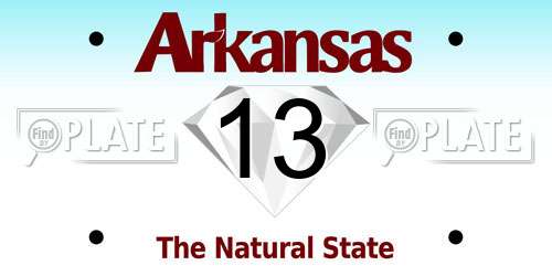 13 Arkansas License Plate