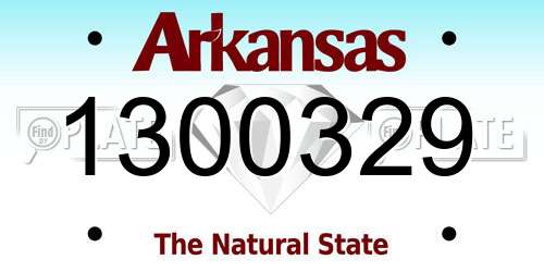 1300329 Arkansas License Plate