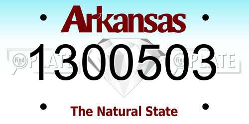 1300503 Arkansas License Plate