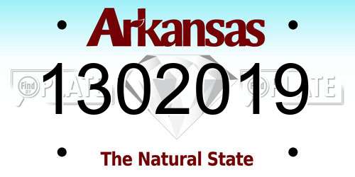 1302019 Arkansas License Plate