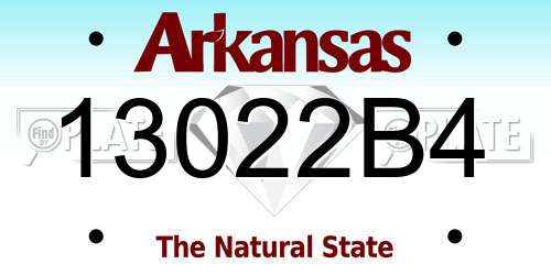 13022B4 Arkansas License Plate