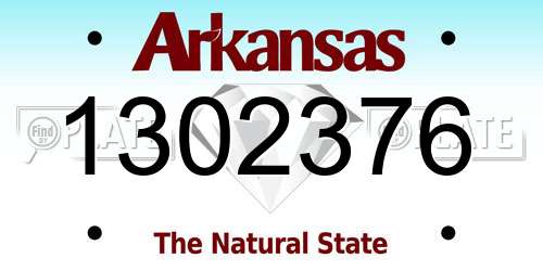 1302376 Arkansas License Plate
