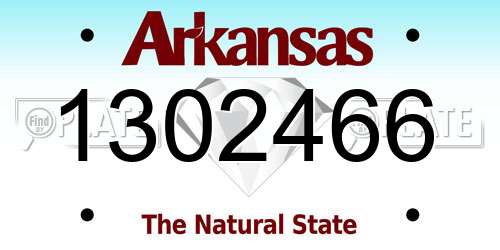 1302466 Arkansas License Plate