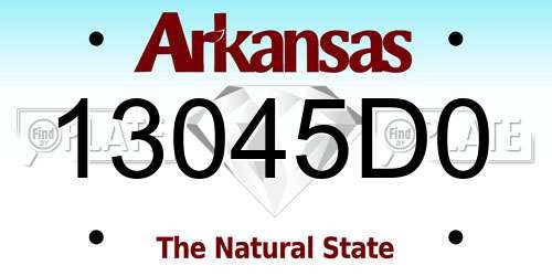 13045D0 Arkansas License Plate