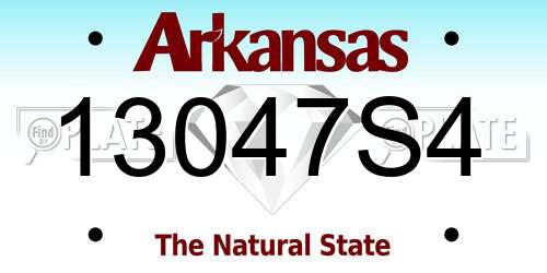 13047S4 Arkansas License Plate