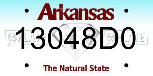13048D0 Arkansas License Plate