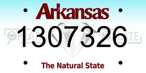 1307326 Arkansas License Plate
