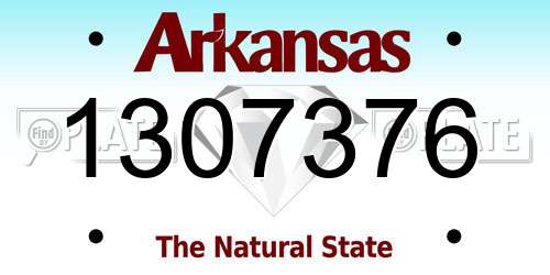 1307376 Arkansas License Plate