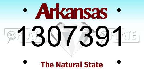 1307391 Arkansas License Plate