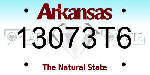 13073T6 Arkansas License Plate