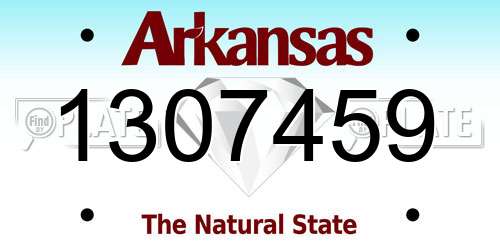 1307459 Arkansas License Plate