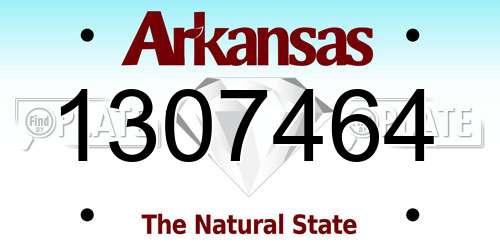 1307464 Arkansas License Plate