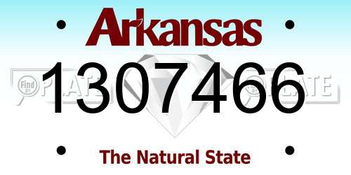 1307466 Arkansas License Plate