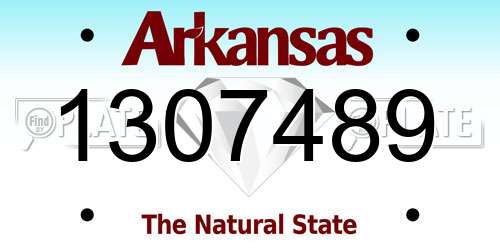 1307489 Arkansas License Plate