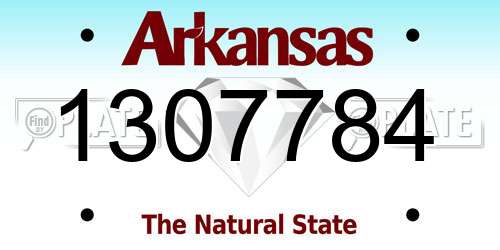 1307784 Arkansas License Plate