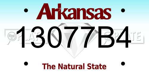 13077B4 Arkansas License Plate