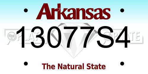 13077S4 Arkansas License Plate