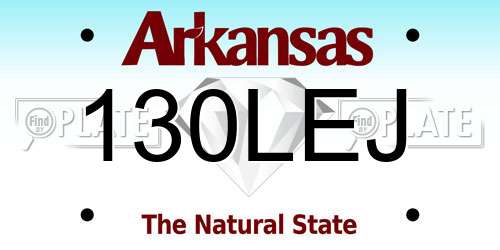 130LEJ Arkansas License Plate
