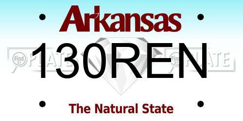 130REN Arkansas License Plate