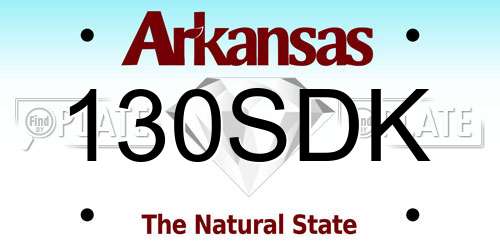 130SDK Arkansas License Plate