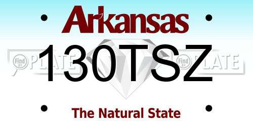 130TSZ Arkansas License Plate
