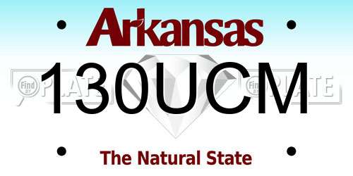 130UCM Arkansas License Plate