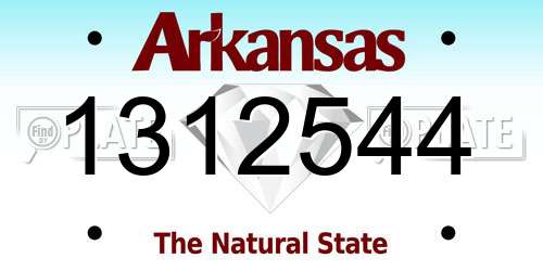 1312544 Arkansas License Plate