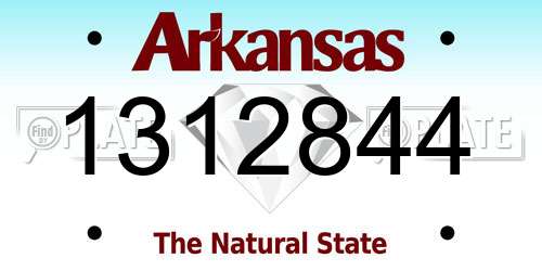 1312844 Arkansas License Plate