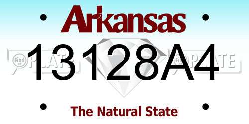 13128A4 Arkansas License Plate