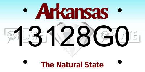 13128G0 Arkansas License Plate