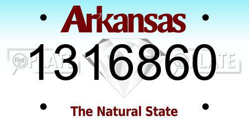 1316860 Arkansas License Plate
