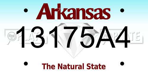 13175A4 Arkansas License Plate