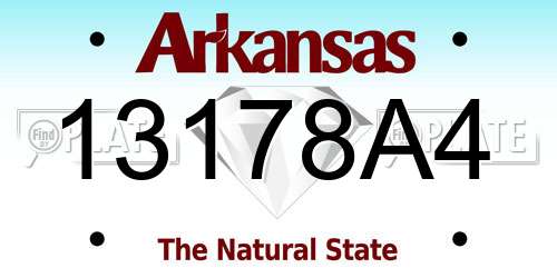 13178A4 Arkansas License Plate