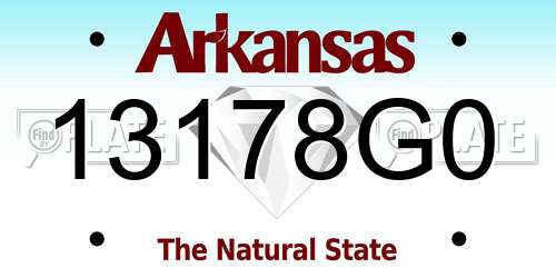 13178G0 Arkansas License Plate