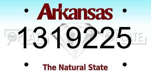 1319225 Arkansas License Plate
