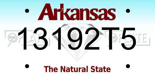 13192T5 Arkansas License Plate