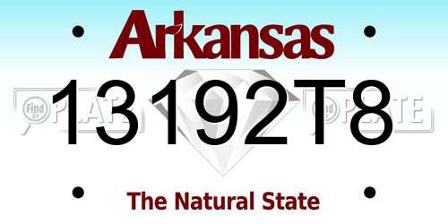 13192T8 Arkansas License Plate