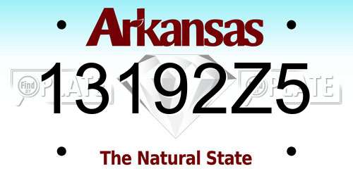 13192Z5 Arkansas License Plate