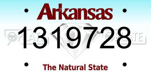 1319728 Arkansas License Plate