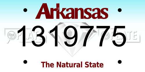 1319775 Arkansas License Plate
