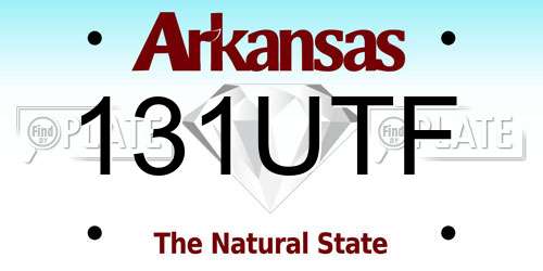 131UTF Arkansas License Plate