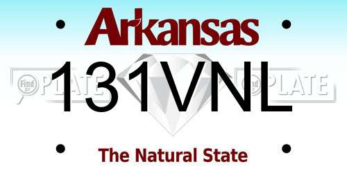 131VNL Arkansas License Plate