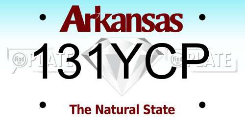 131YCP Arkansas License Plate
